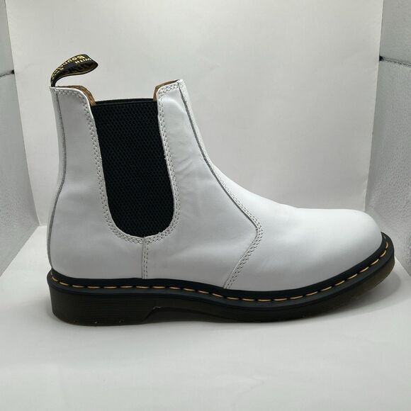 Dr. Martens 2976 Chelsea Boots White Smooth Leather Women’s 11 STORE MODEL - Picture 3 of 16